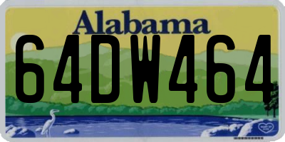 AL license plate 64DW464