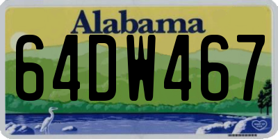 AL license plate 64DW467
