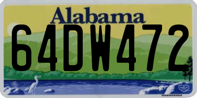 AL license plate 64DW472