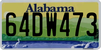 AL license plate 64DW473