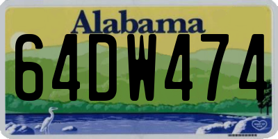 AL license plate 64DW474