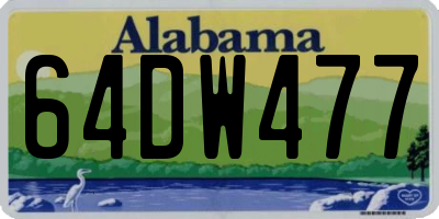 AL license plate 64DW477