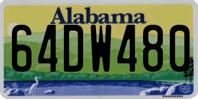 AL license plate 64DW480