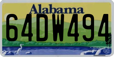 AL license plate 64DW494