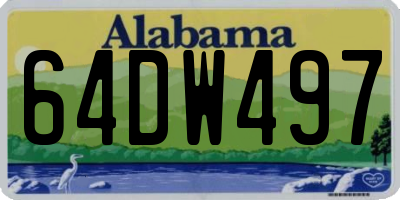 AL license plate 64DW497