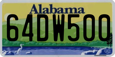 AL license plate 64DW500