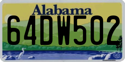 AL license plate 64DW502