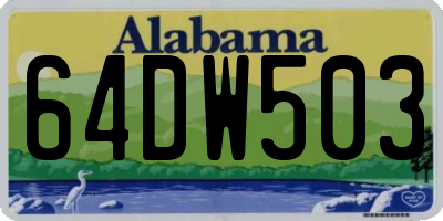 AL license plate 64DW503