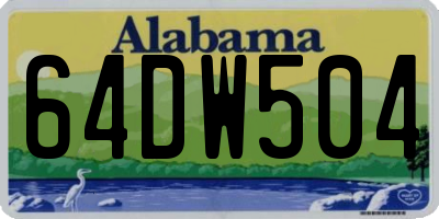 AL license plate 64DW504