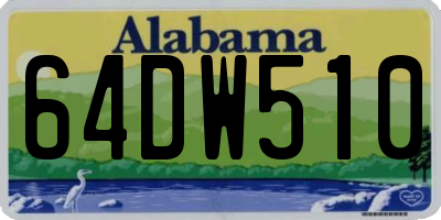 AL license plate 64DW510