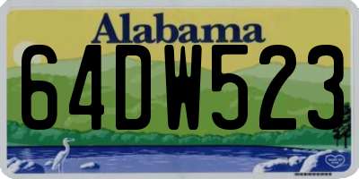 AL license plate 64DW523