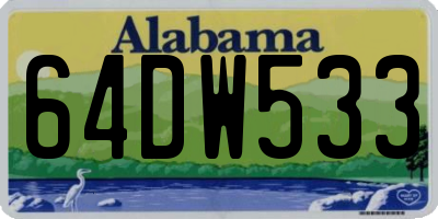 AL license plate 64DW533