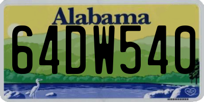AL license plate 64DW540