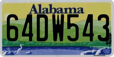 AL license plate 64DW543