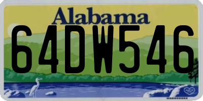 AL license plate 64DW546