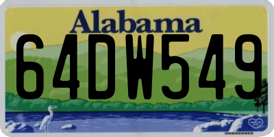 AL license plate 64DW549