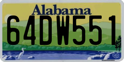 AL license plate 64DW551