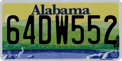 AL license plate 64DW552