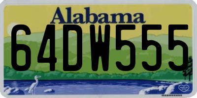 AL license plate 64DW555