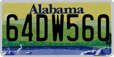 AL license plate 64DW560