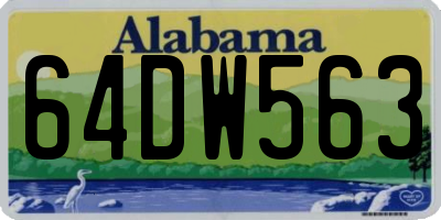 AL license plate 64DW563