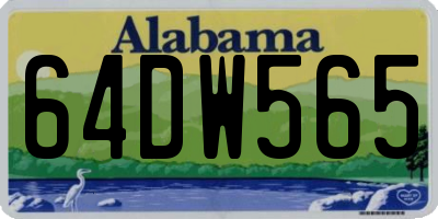AL license plate 64DW565