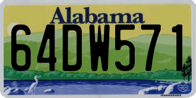 AL license plate 64DW571