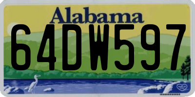 AL license plate 64DW597