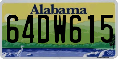 AL license plate 64DW615