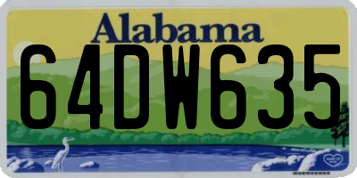 AL license plate 64DW635