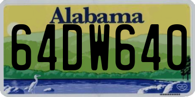 AL license plate 64DW640