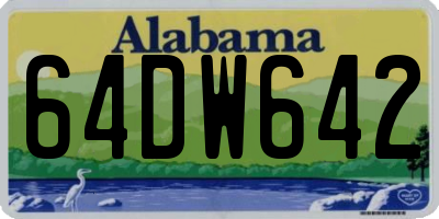 AL license plate 64DW642