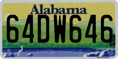 AL license plate 64DW646
