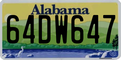 AL license plate 64DW647