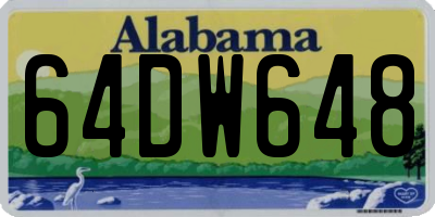 AL license plate 64DW648