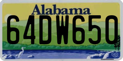 AL license plate 64DW650