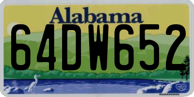 AL license plate 64DW652