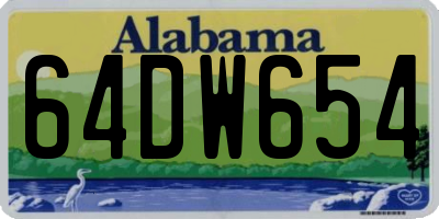 AL license plate 64DW654
