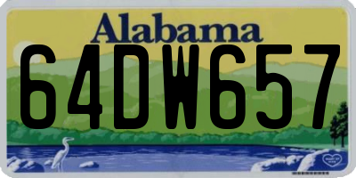 AL license plate 64DW657