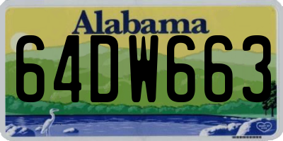 AL license plate 64DW663