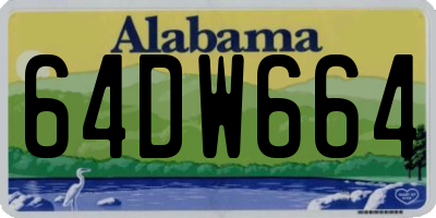 AL license plate 64DW664