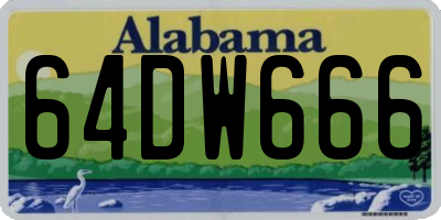 AL license plate 64DW666