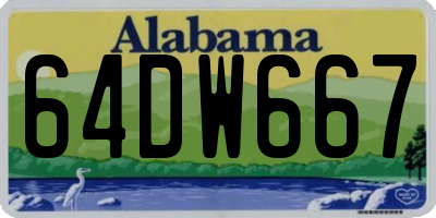 AL license plate 64DW667
