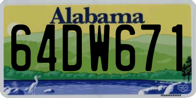 AL license plate 64DW671