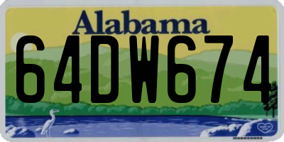AL license plate 64DW674