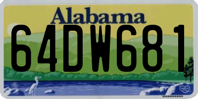 AL license plate 64DW681