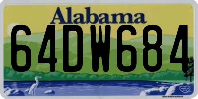 AL license plate 64DW684