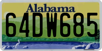 AL license plate 64DW685