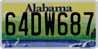 AL license plate 64DW687
