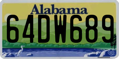 AL license plate 64DW689